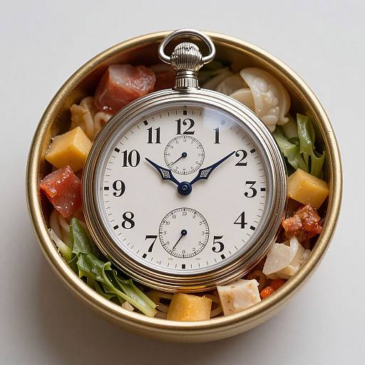 Intricate Pocket Watch Pokebowl Top-Down