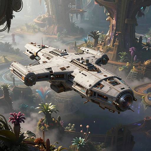 Epic Sci-Fi Spaceship on Alien Planet