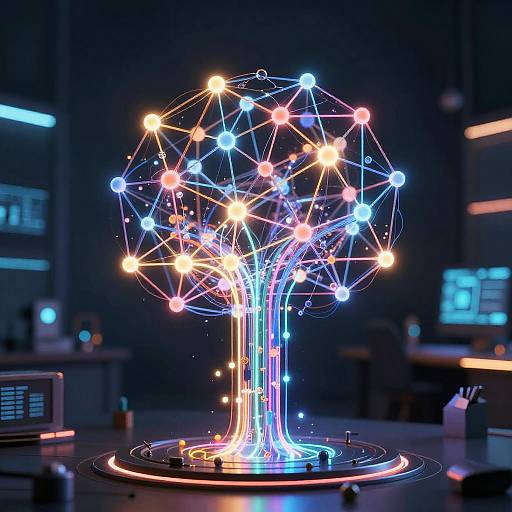 Glowing Neural Network AI Visualization