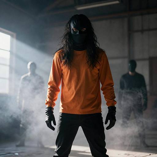 Mysterious Figure in Industrial Atmosphere