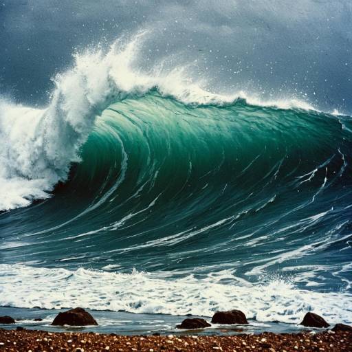 Impressionist Style Tsunami Wave
