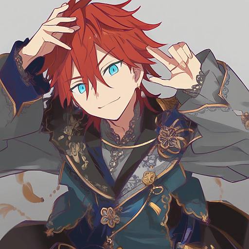 Illustration of Amagi rinne, ensemble stars! in the style of Harada takehito