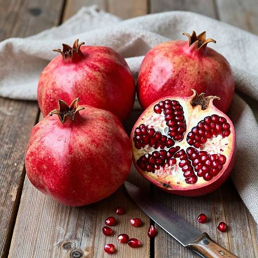 Vibrant Pomegranate Still Life Scene