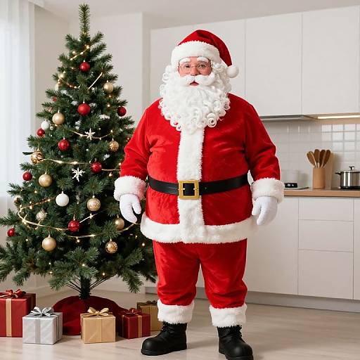 Plus Size Santa in Festive Kitchen