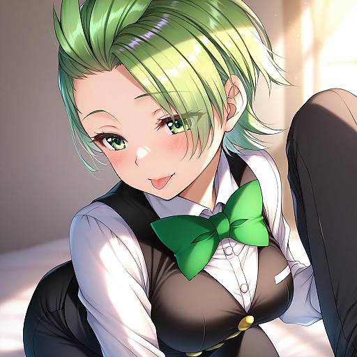 Illustration of Cilan (pokemon), pokemon in the style of Hatori mia