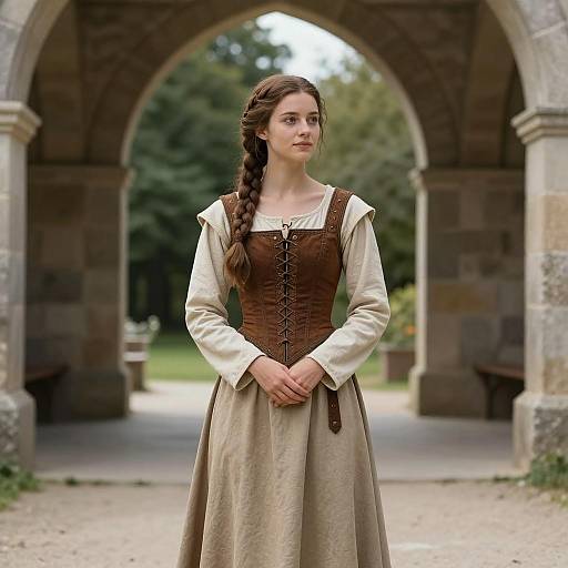 Serene Medieval Maiden in Natural Light