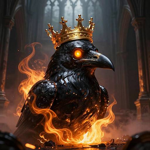 Glowing Onyx Raven Skull Crown