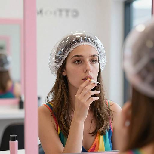 Stylish Woman in Salon Setting