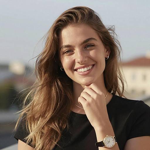 Realistic Portrait of a Smiling Girl