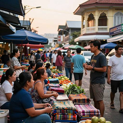Lively Southeast Asian Market Scene