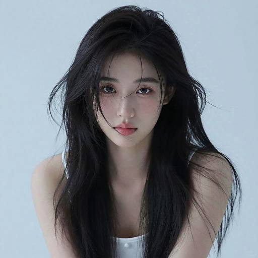 Seductive Leogirl in a Blue Background