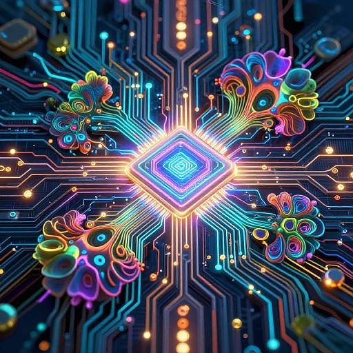 AI Circuit Nature Fusion Art