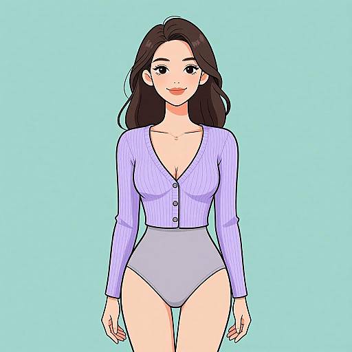 Smiling Woman in Chic Pastel Outfit