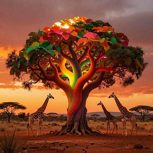 Radiant Quebracho Tree at Dusk