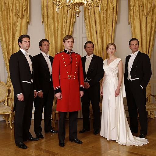 Elegantly Dressed Historical Gathering