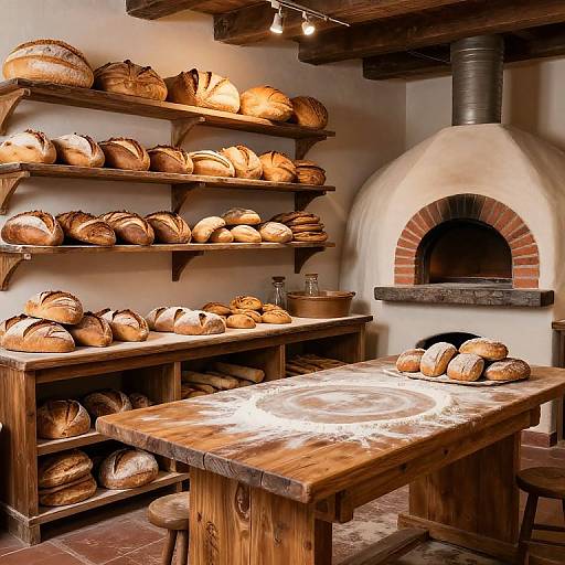 Rustic Italian Artisan Bakery Interior