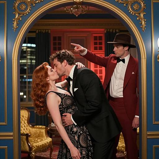 Passionate Night Scene with Three Figures