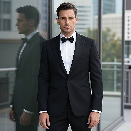Confident Man in Sharp Tuxedo