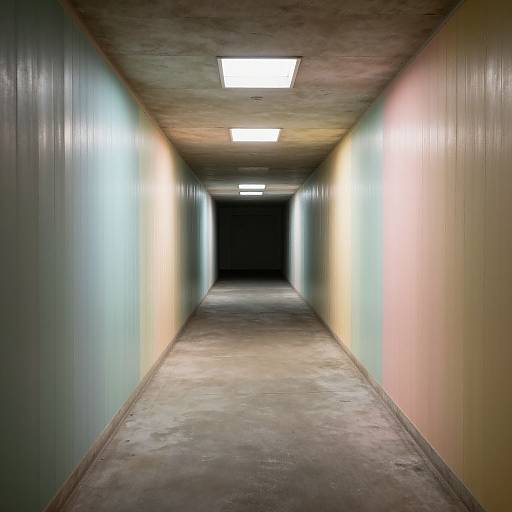 Pastel Underground Corridor with Skylight