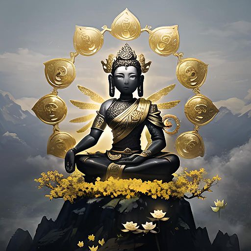 Mystical Goddess with Golden Halo