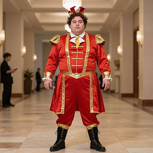Plus Size Man in Red Gold Outfit