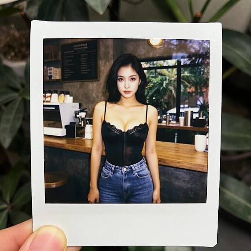Stylish Woman in Corset at Garden Café