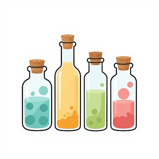 Minimalist Colorful Glass Bottles Art