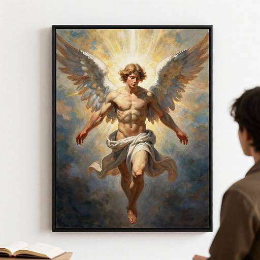 Muscular Angelic Figure in Light