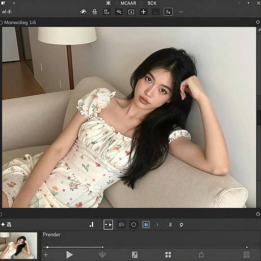 Young Woman Relaxing on Couch