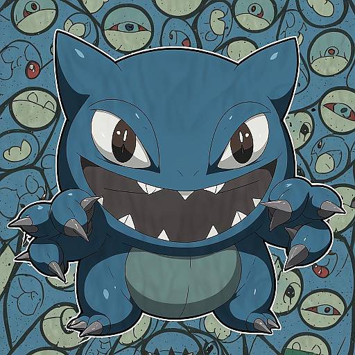 Illustration of Munchlax, pokemon in the style of Sheita