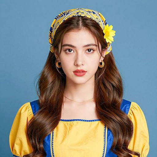 Elegant Young Woman in Traditional Dress