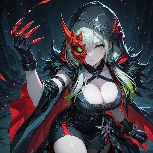 Illustration of Diabellstar the black witch, yu-gi-oh! in the style of Akaga hirotaka