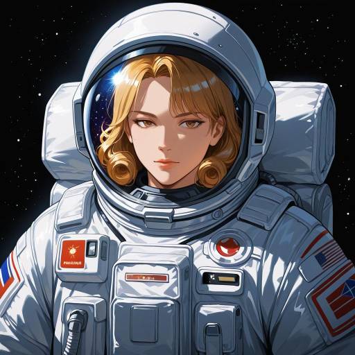 Lithe Astronaut in Cosmic Nebula Scene Lithe Astronaut in Cosmic Nebula Scene