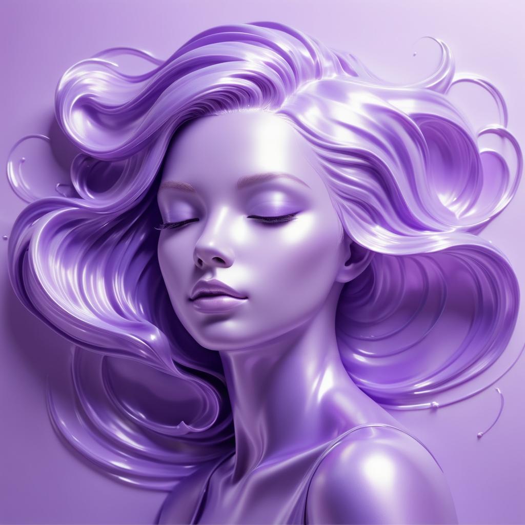 Dreamy Lavender Girl in Hyper-Realism