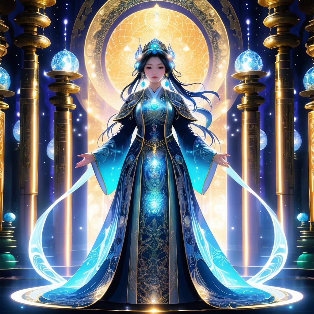 Noble Priestess in Enchanted Temple