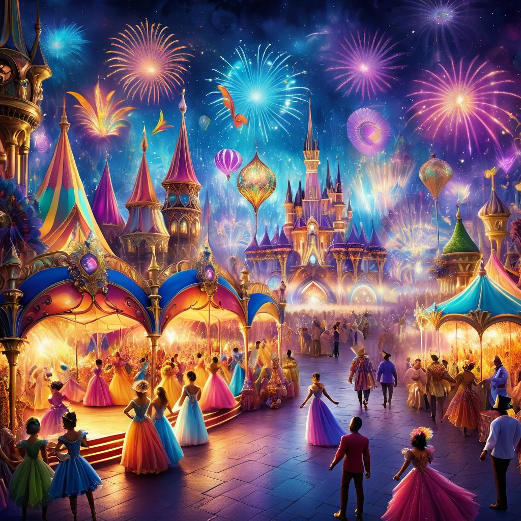 Vibrant Fantasy Carnival in Magical Realm