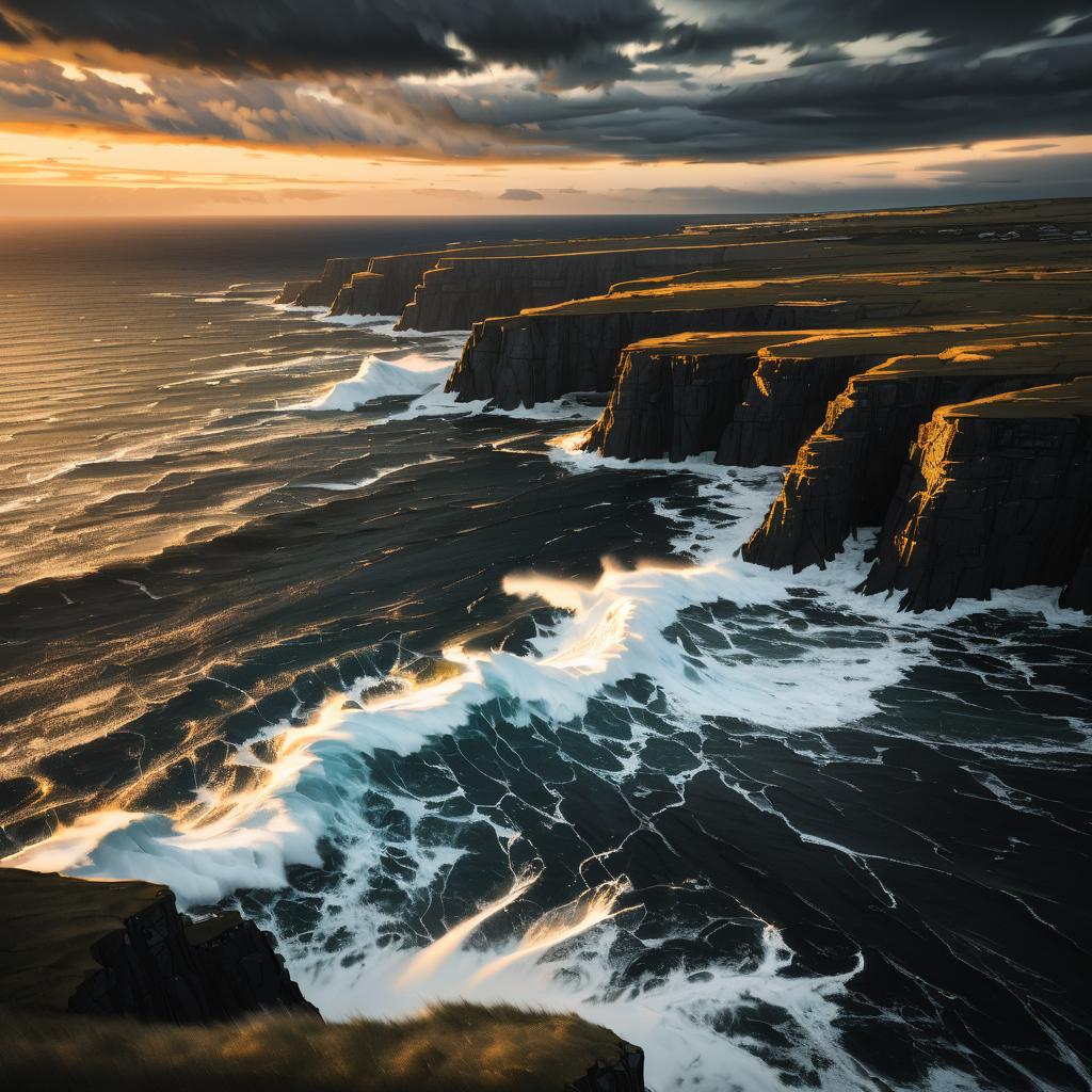 Dramatic Aerial View of Turbulent Seas