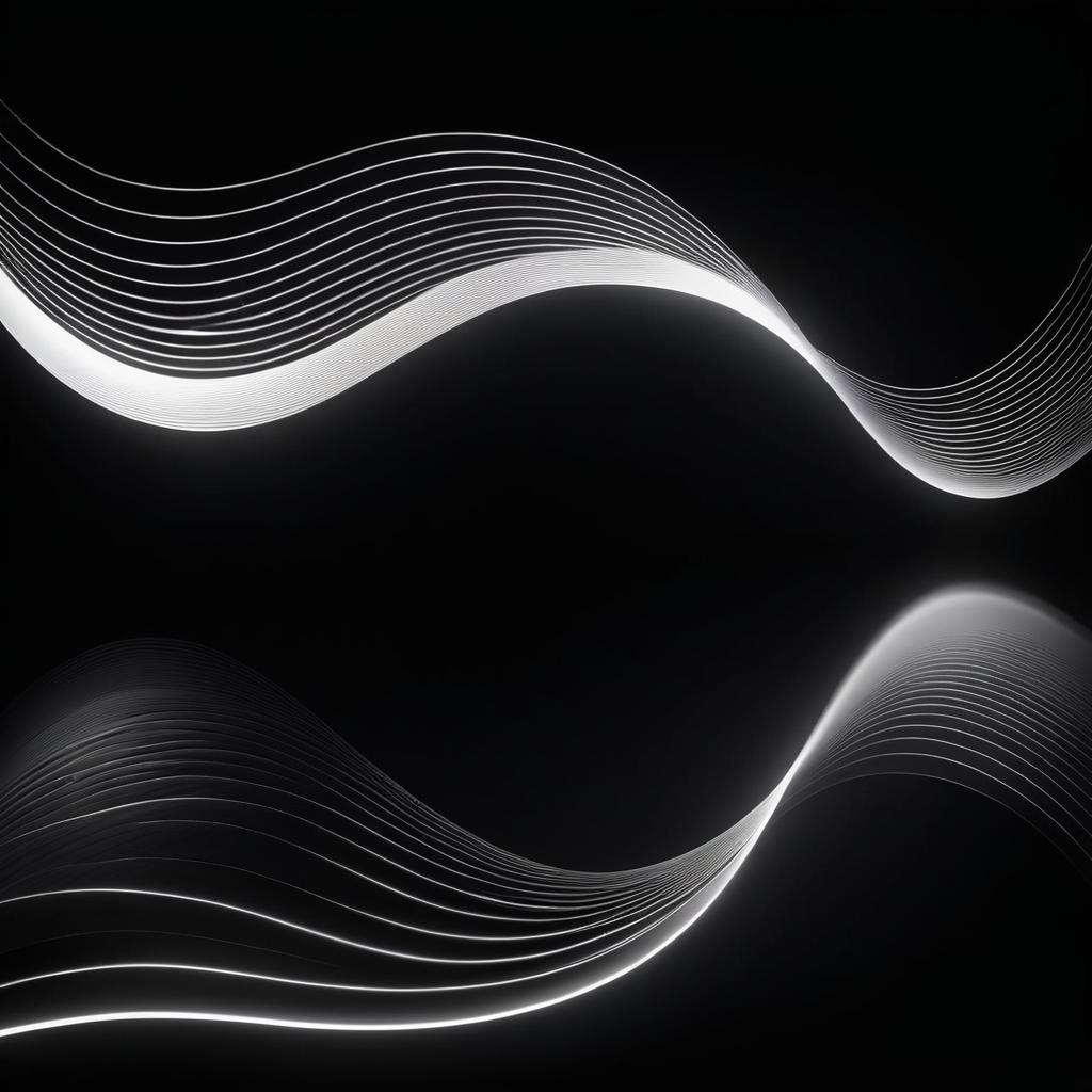 Elegant Silver Wave Light Art Design