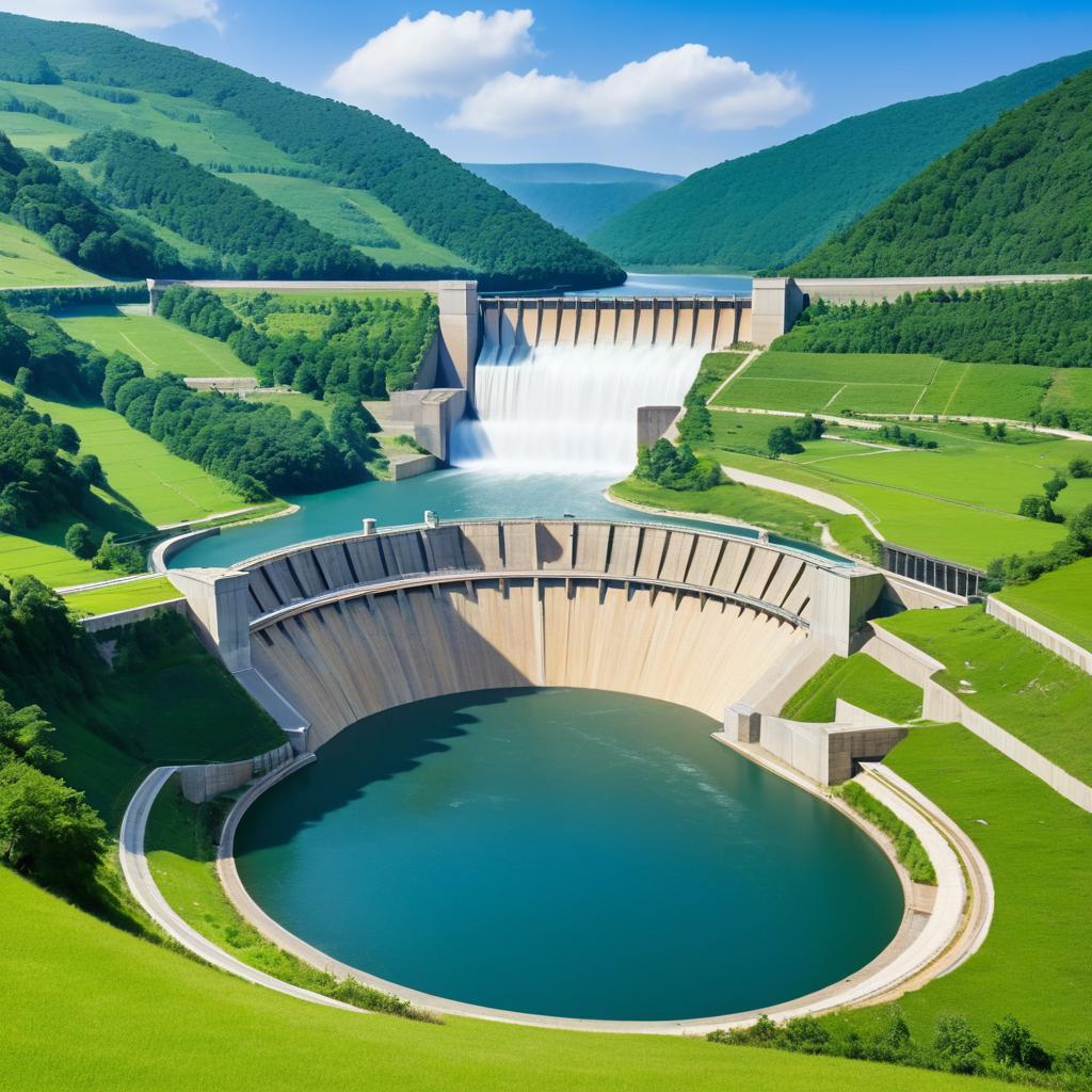 Majestic Hydroelectric Dam Landscape