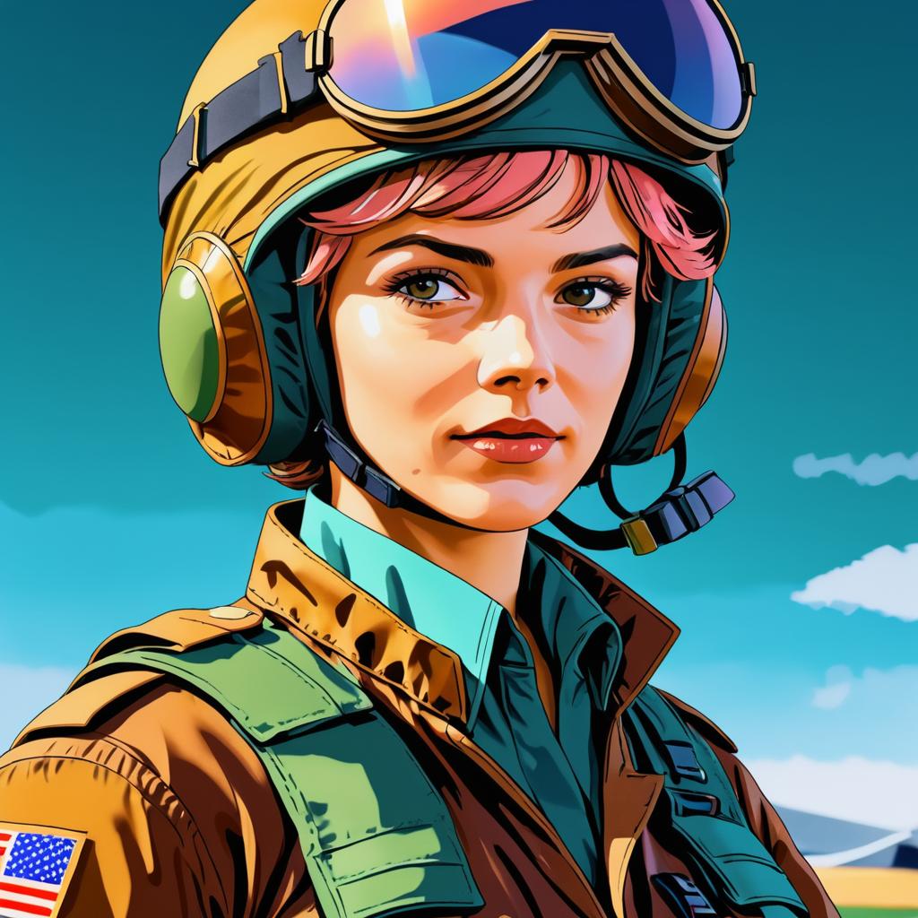 Amelia Earhart as a Manga Soldier