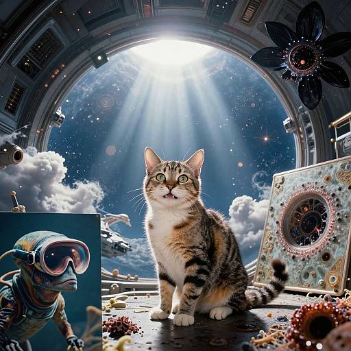 Cosmic Smiling Cat in Dynamic Space