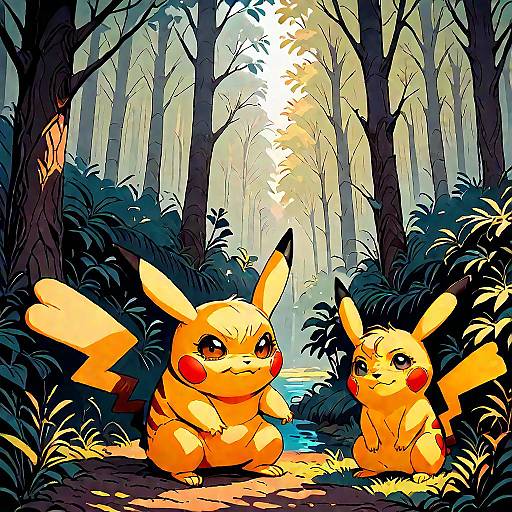 Pikachu Adventures in the Pixelated Forest