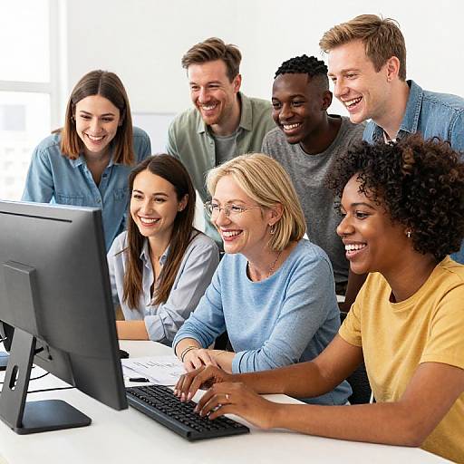 Joyful Multiracial Group Studying