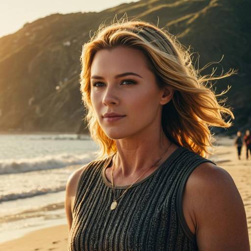 Photogenic Middle-Aged Woman at Beach