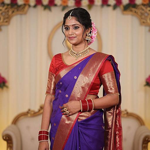 Elegant Farewell in Vibrant Saree