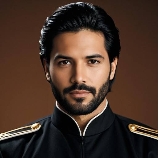 Portrait of Man in Black Uniform with Facial Hair