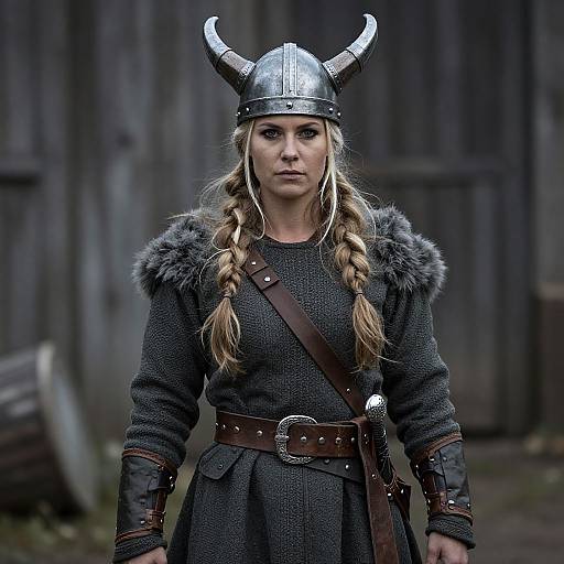 Viking Woman Warrior with Helmet