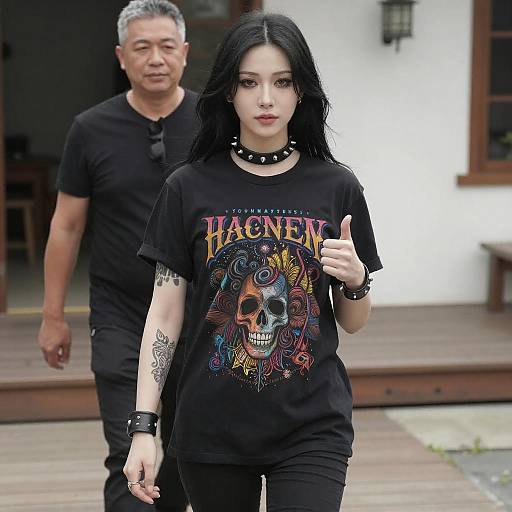 Edgy Woman with Tattoo Sleeve