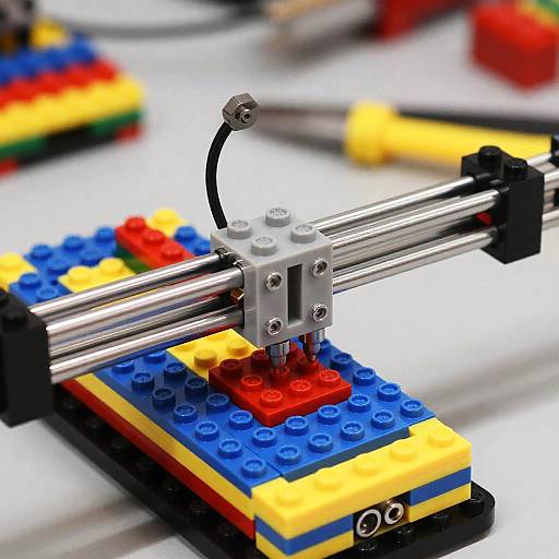 Detailed Mechanical LEGO Assembler Close-Up