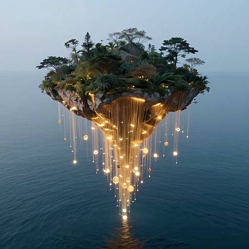 Floating Island with Golden Threads